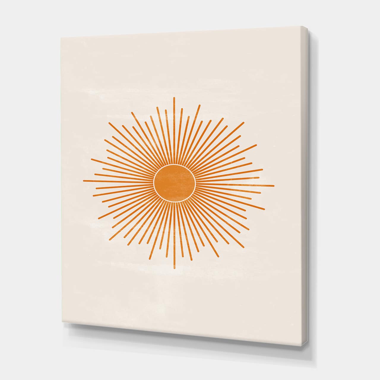 Designart - Orange Sun Print II - Modern Canvas Wall Art Print